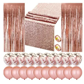 

12'' Latex Curtain Confetti Foil Balloons Sequins Tablecloth for Birthday Party Decoration Baby Shower Favor