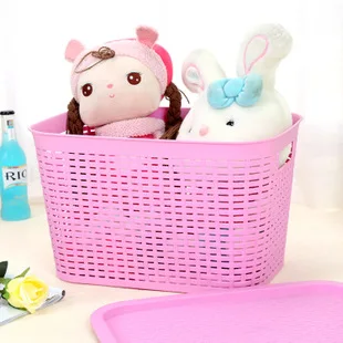 Storage Basket Rectangular Storage Basket Plastic Basket Flower Sieve Desktop Small Basket Storage Basket 10-Set Pen Container