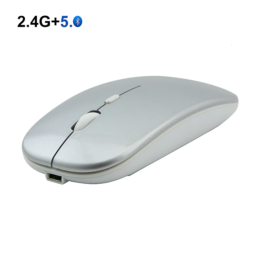 CHYI Bluetooth 5,0+ 2,4G Беспроводная игровая мышь перезаряжаемая Бесшумная Двухрежимная компьютерная мышь ультра тонкие мыши для ноутбука