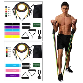 

17pcs/15pcs/11pcs Resistance Bands Set Training Exercise Tubes Pull Rope Elastic Belt Workout Home Expander Fitness Equipment