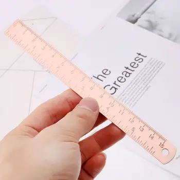 

Vintage Copper Brass Ruler Bookmark Label Book Mark Cartography Painting Measuring Tool Office School Stationery