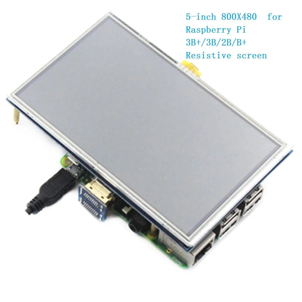 Resistive screen 7/5/4/3,5-дюймовый ЖК-монитор HDMI 1024X600 HD сенсорный экран емкостный сенсорный экран для Raspberry Pi 4 Модель B 3B+/3B/2B/B+ сенсорный экран - Color: Resistive screen