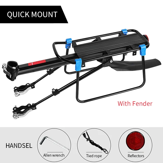 WEST BIKING велосипедные стойки из алюминиевого сплава, задняя полка для горного велосипеда 20-29 дюймов, 50 кг, велосипедная багажная стойка - Цвет: B Style with Fender
