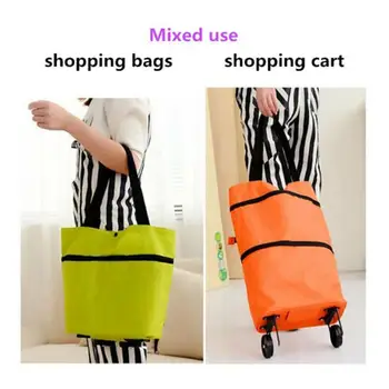 

Household High-quality Tug Bag Shopping Cart Shopping Foldable Wheel Cart With Bag Foldable Multi-function And H7O5