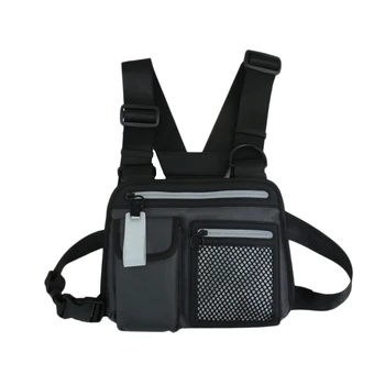 

Hip-Hop Men Chest Rig Bag Man Reflective Functional Vest Pack Male Streetwear Abdomon Pack Strap Waist Bags