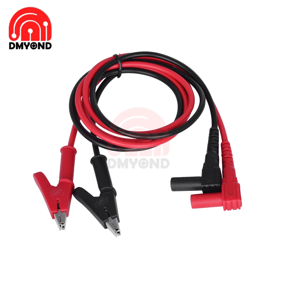 Cable de prueba de pinza cocodrilo para multímetro, enchufe Banana de 4mm a pinza de