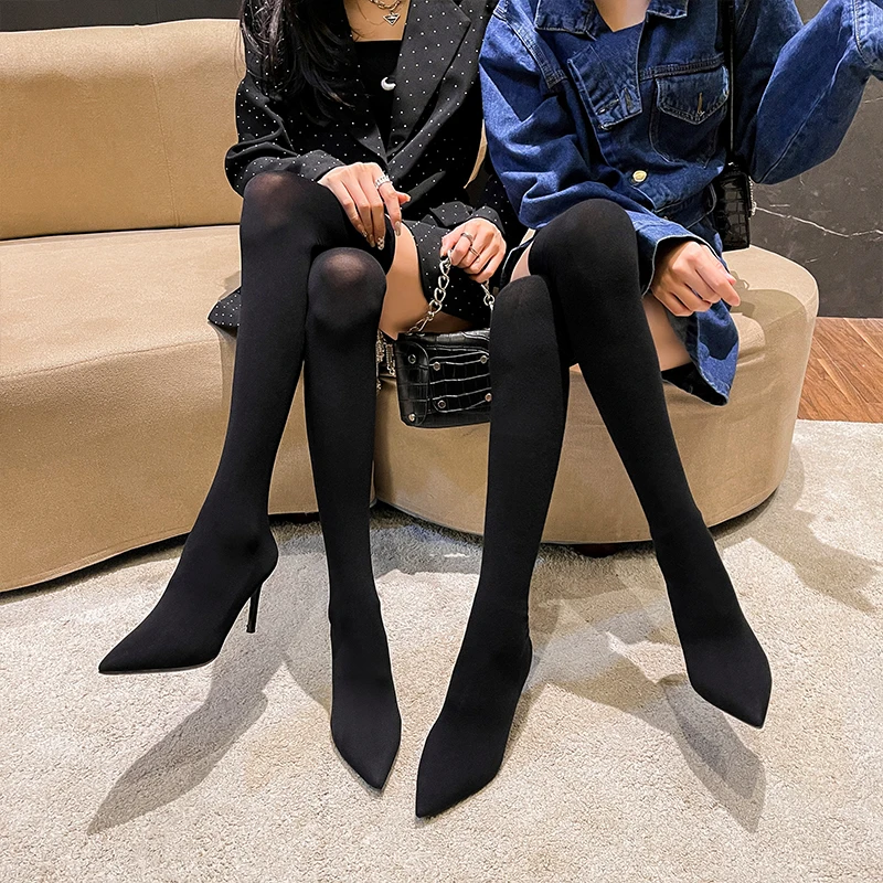 Thigh High Boots Platform For Women Chunky Block Women's Over-the