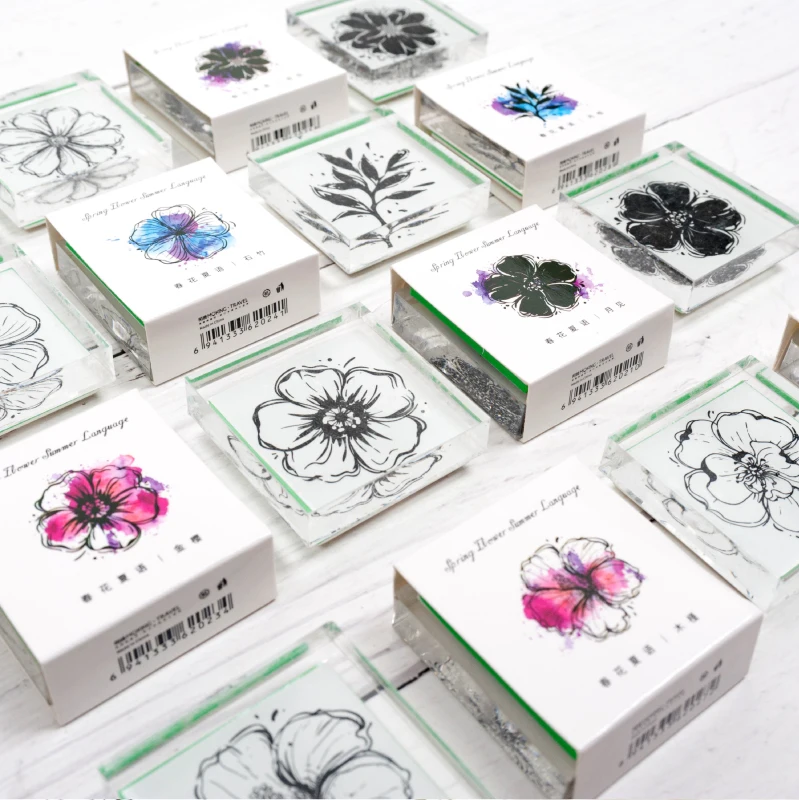 

Spring Flower Summer Language Series Acrylic stamp DIY stamps Seal for scrapbooking stationery scrapbooking cute stamp Prize