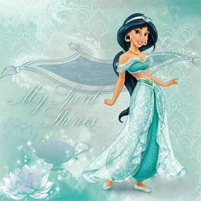 Jasmine Cosplay Costume Full Set Girls Princess Skirt Aladdin Costumes Necklace Crown Earring Jewelry Suit Halloween Dresses