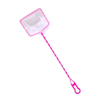 

1 pc Pink Large Aquarium Fish Net Catcher Water Tank Small Big Fish Mesh Tropical Cold Water Net with Long Handle