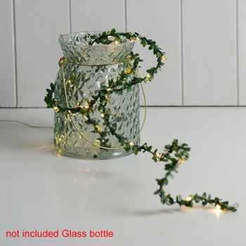 

Wedding Fake Wisteria Garland Copper Decorative Green Leaf Artificial Vine Led String Lights Festival Home Party