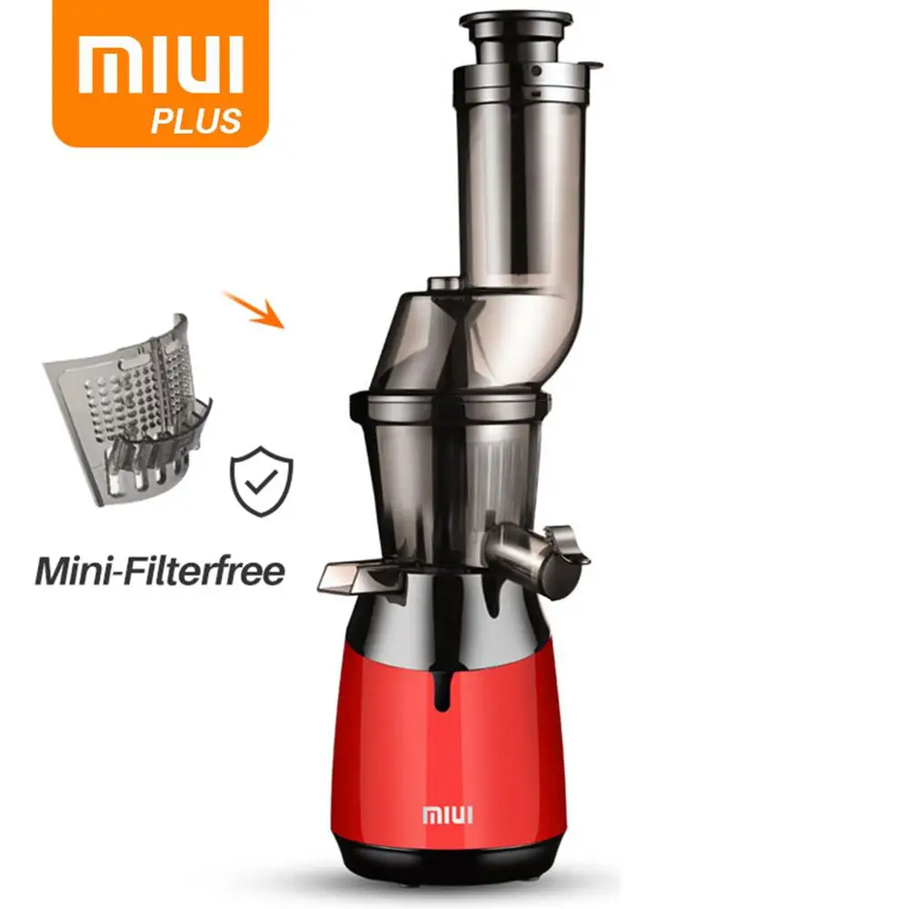 MIUI Slow juicer Cold press 7 level slow masticating juice extractor Mini-FilterFree patented Deft design 2020 PLUS Model