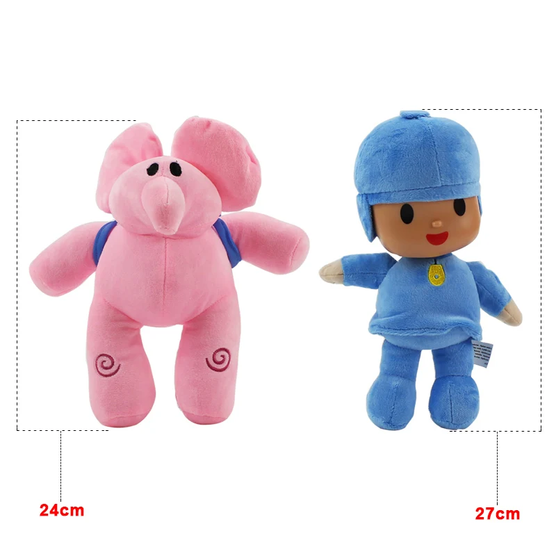 C-opp bag Набор из 2 15-27 см Pocoyo Toys Elly Pato Loula плюшевая кукла Pocoyo собака утка слон мягкие Stufffed куклы животных товары для вечеринки, игрушки - Цвет: C-opp bag