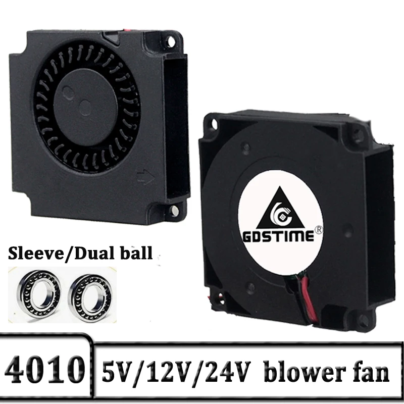 

2PCS Gdstime 3D Printer Turbine Fan 5V 12V 24V 40mmx10mm 4010 DC Blower Fan Cooling Accessories Radial Heatsink