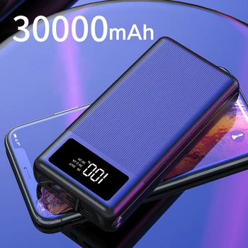 

30000mAh Newest for Xiaomi Redmi Power Bank Quick Charge 30000 mAh Powerbank Fast Charging Portable Charger for iPhone 11 Pro XR