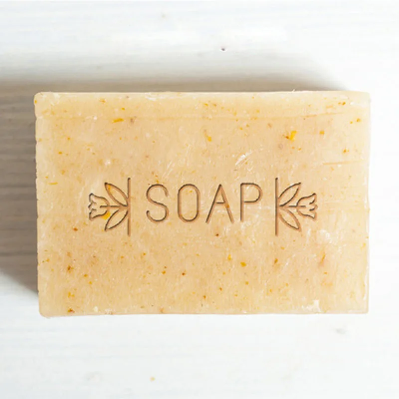 Organic Natural Soap Stamp, Leaves and Letters, Acrylic Handmade Seal, Soap Making Tools, Chapters Seal, 44x44mm, 3 Pcs Set