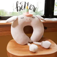 Новая Милая хлопковая плюшевая Шейная подушка для путешествия, домашняя подушка для автомобиля, медицинская подушка для путешествий, Офисная Подушка для сна