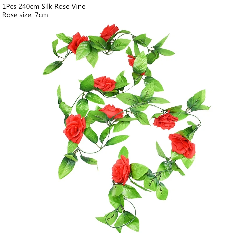 1pcs red vine 10-40 см золотое металлическое кольцо, цветок, венок, гирлянда, украшение для свадьбы, свадебный душ, для дома, вечерние украшения, обручи - Цвет: 1pcs red vine