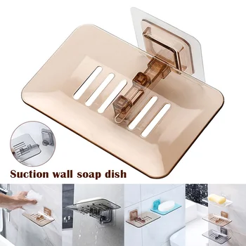 

Bathroom Shower Soap Dishes Drain Sponge Holder Wall Mounted Bathroom Organizer Storage Rack Soapbox FAS6