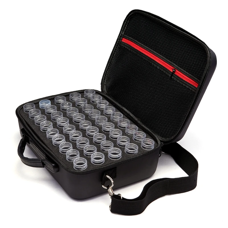 

54 Bottles Diamond Painting Accessories Container Storage Bag PU Box Carry Case