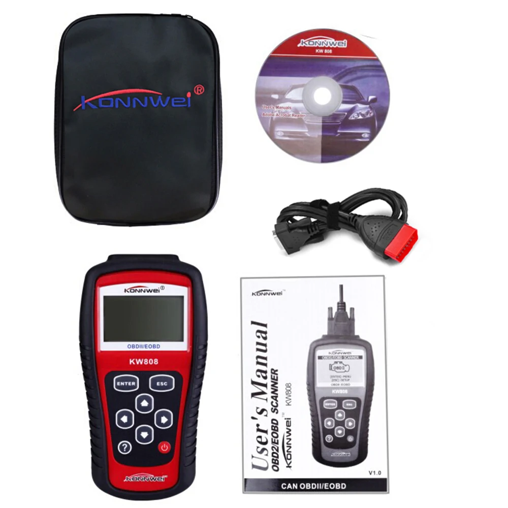 Vehemo для KONNWEI KW808 OBD2 MIL Сброс инструмент для чтения кода автомобиля диагностический сканер ясный error код автомобильной неисправности двигателя