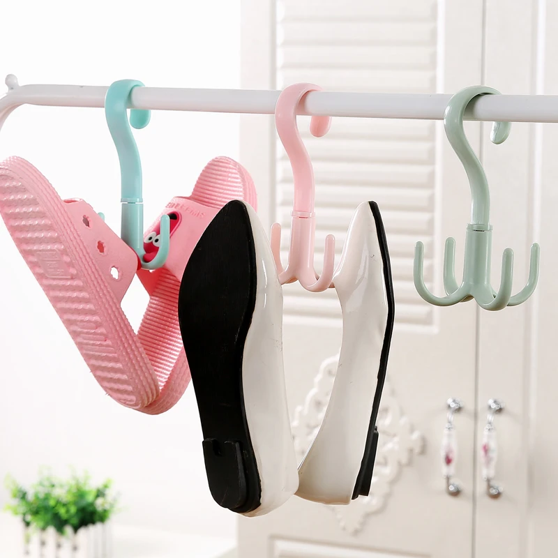 Multi-Function Hooks Four Claws 360 Degrees Rotation Dry and Wet Dual Use Towel Hanger Home Clothes Shoes Sundries