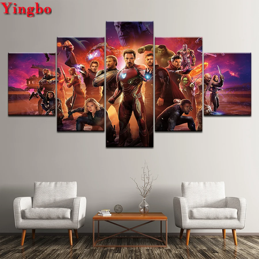 5D алмазная Мозаика Diy Алмазная вышивка крестиком Marvel Infinity War супергерой Мстители Алмазная вышивка Стразы 5 шт