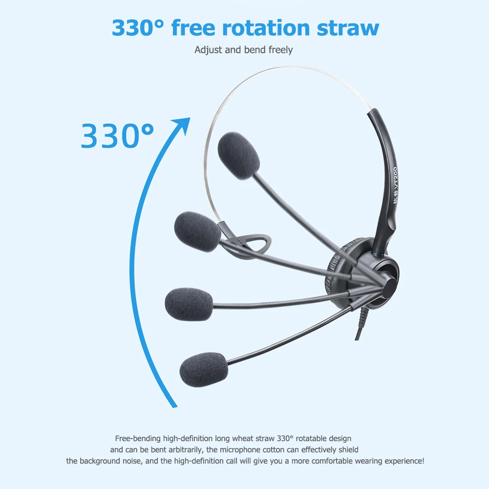 Center Office MIC Headset Chatting Gaming Podcast Recording VT200 USB Wired Headphone for Online Conference Call