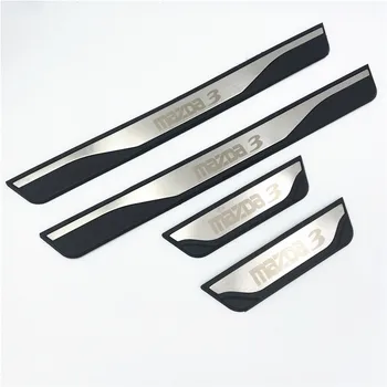 

For Mazda 3 AXELA 2014 2015 2016 2017 2018 Auto Door Sill Scuff Plate Guard Welcome Pedal Cover Stickers Car Styling Accessories