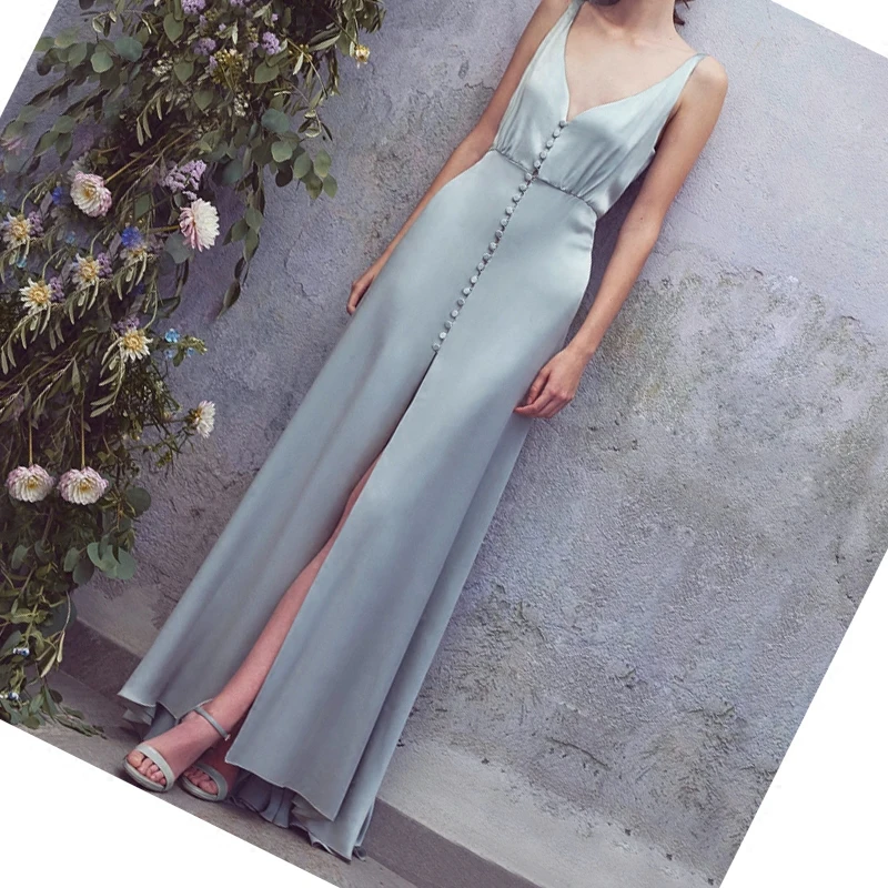 2019 Nieuwe Jurk met Zijde Satijn Sling Mouwloze Rok en Lente Retro Dunne Strakke Jurk Temperament Vrouwen Kleding 2019 Nieuwe Jurk met Zijde Satijn Sling Mouwloze Rok en Lente Retro Dunne Strakke Jurk Temperament Vrouwen Kleding