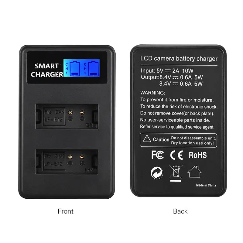 AAAE Top-Lp-E12 Usb ЖК-дисплей двойной порт зарядное устройство для Canon Eos M, M10, M50, M100, Rebel Sl1, 100D, Kiss X7