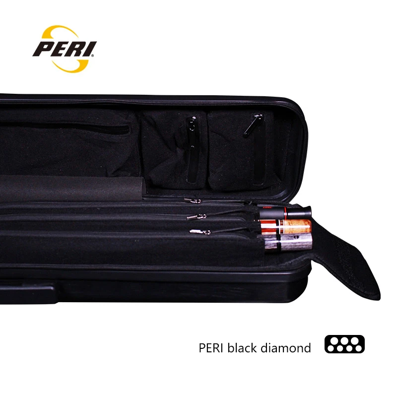 Offical PERI New Arrival Cue Case Black Diamond Multi-piece Rod Box Pool Cue Case Waterproof PC Meterial Billiards Accessories