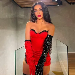 SoDigne Red Short Prom Dresses Sexy Side Split Mini Evening Party Dress Beading Women 2022 New Fashion Sexy Special Party Gowns