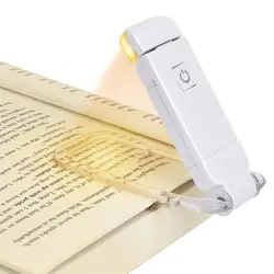 Rechargeable LED Portable Book Light - Eye-Friendly Clip-On Night Lamp (White)