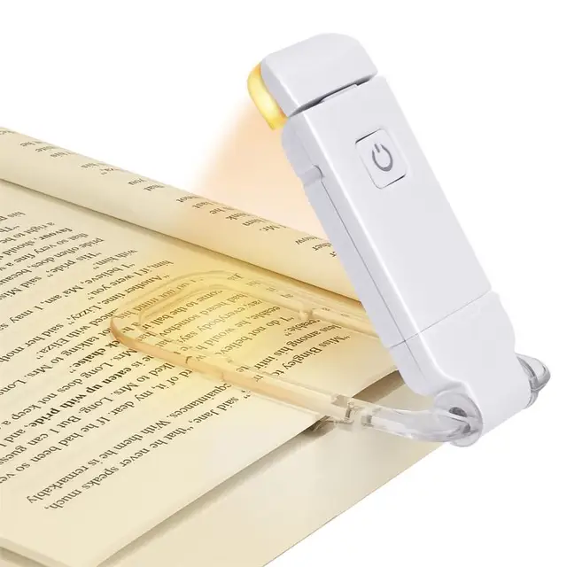 LED USB Rechargeable Book Reading Light Brightness Adjustable Eye Protection Clip Book Light Portable Bookmark Read Light white