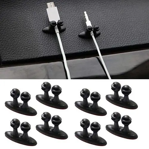 

8Pcs Adhesive Car Charger Line Clasp Clamp USB Cable Fixed Sticky Clip Holder