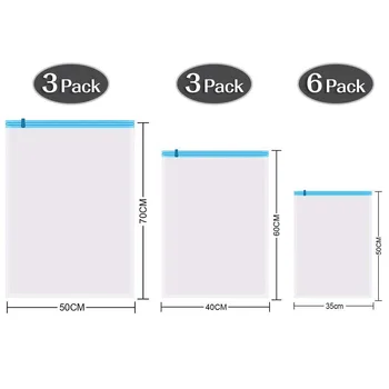 

12pcs Set Travel Compressed Space Saver Dust Proof Vacuum Storage Bags Roll Up