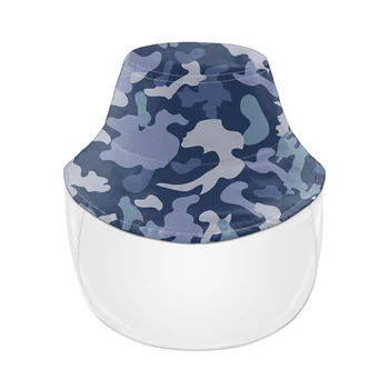

Anti-fog Bucket Hats Camouflage Print Unisex Summer Anti-saliva Bucket Hats Big Brim Transparent TPU Protection Fisherman Hat