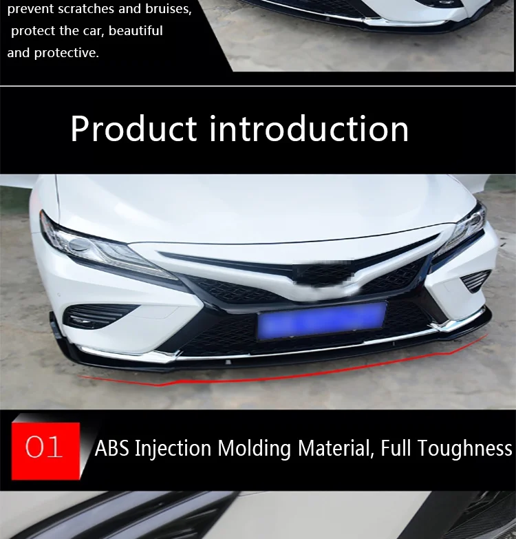 Подходит для Toyota Camry- спереди губ передний бампер спойлер с прямой лопатой