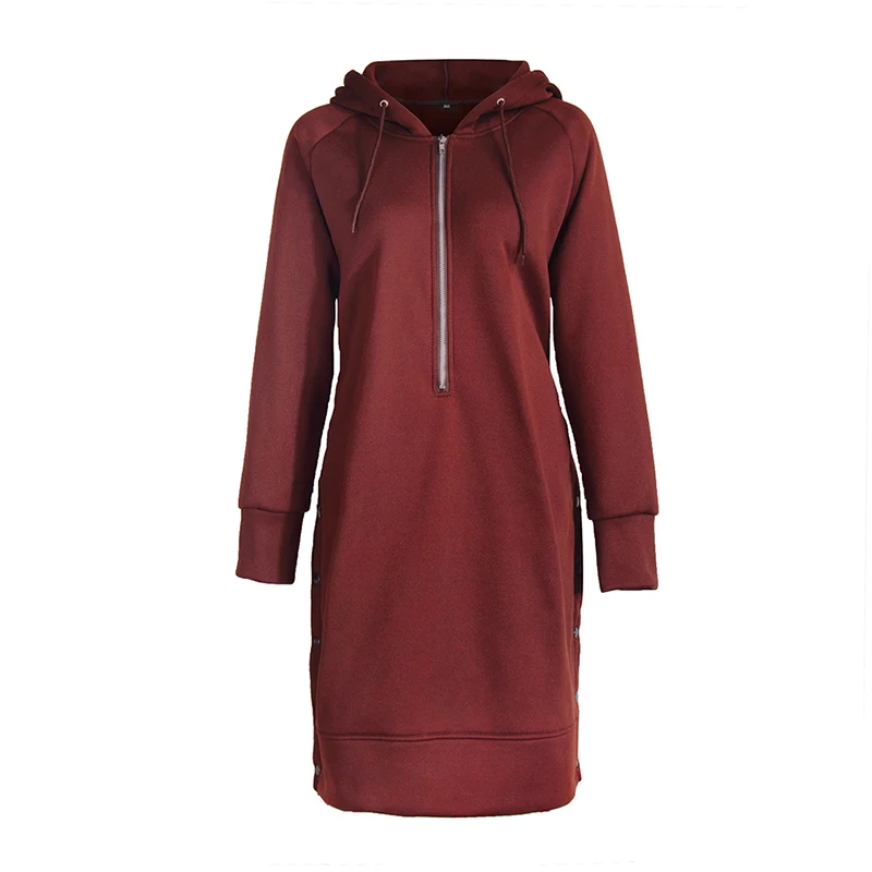 

Sweatshirt Women Hooded Long-sleeved Long-slit Hoodie Special Crop Top Hoodie Sweatshirt Plus Size 3XL Women Dress Hoodies New