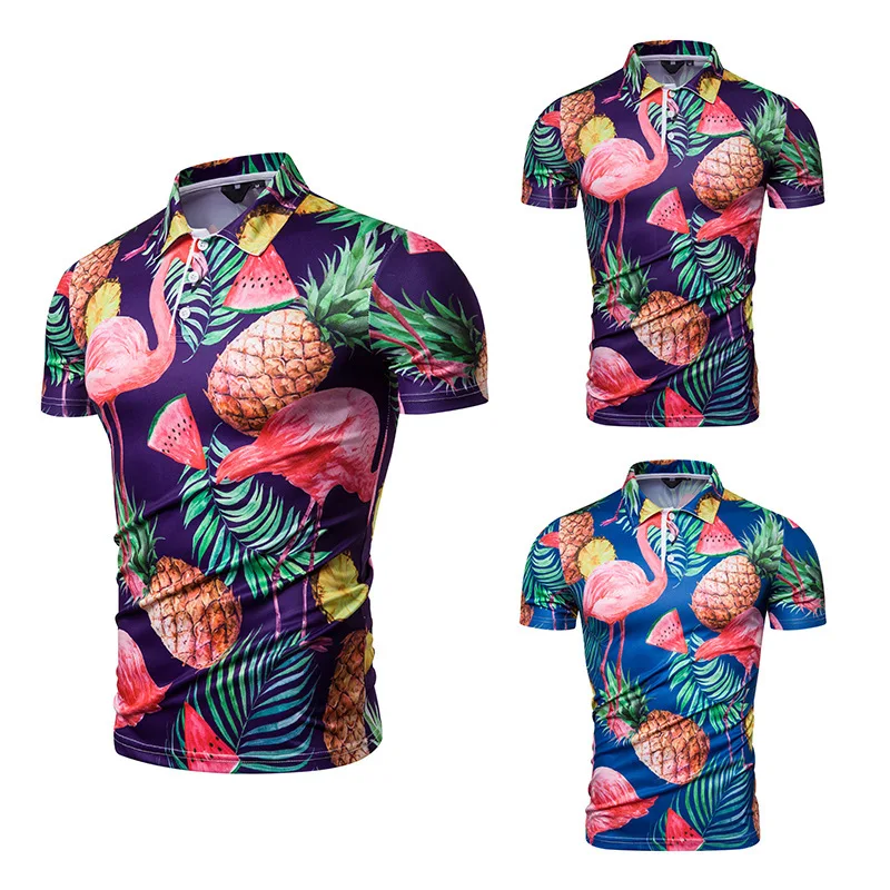 AliExpress для лета, стиль, модная мужская Polo-pl96 с принтом в виде животных и фруктов, короткий рукав