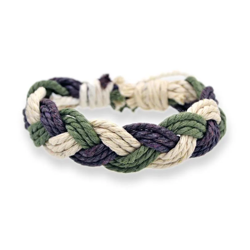 

Handmade Braided Bracelet 3 Ropes Cotton Linen String Weave Bracelet Bangle Wristband Women Men Jewelry Gift Adjustable