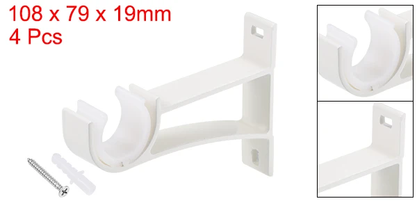Beige 4 Pack Uxcell 1-4 упаковка карниз кронштейн алюминиевый сплав один держатель Поддержка для 24 мм драпировки стержень 108x80x19 мм бежевый белый золотой - Цвет: Beige 4 Pack