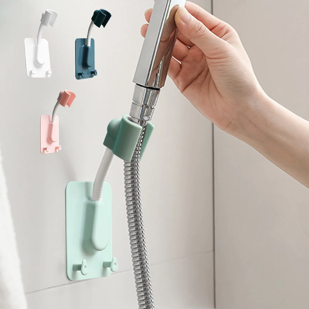 360° shower bracket with 2 hook adjustable self-adhesive wall-mounted brackets bathroom general strong adhesive | Дом и сад