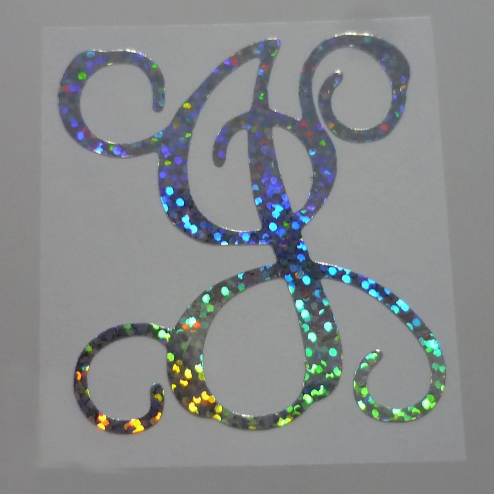 Silver Holographic Sparkle Glitter Letter J Wall Sticker Multi Size Car Sticker Stickers Aliexpress