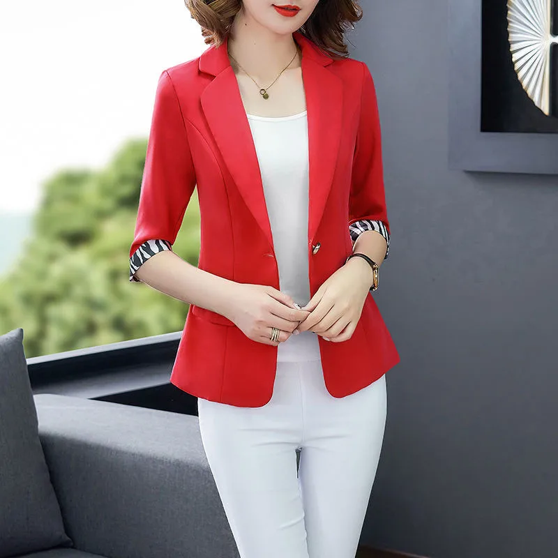 Blazer Femme Chic à Manches Longues - Veste Tailleur Élégante Pour Travail - Col à Revers, Poches - Couleur Unie