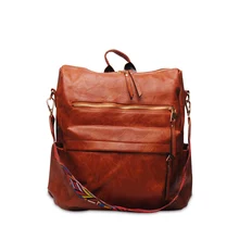 

DOM102ForSong Women PU Leather Waterproof Plaid Backpack Shoulder Bag Larger Capacity For Children School Travel Backpack