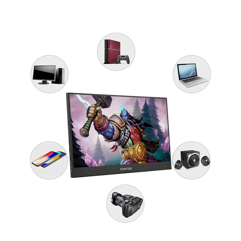 PORPOISE 13 3 Inch USB C Portable 1080P IPS LED Monitor for PS3 PS4 Nintendo Switch Raspberry Pi Huawei