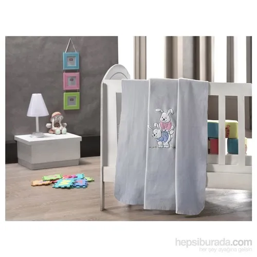 Хоппи кролики серый вышитый детский поларат одеяло щука | Мать и ребенок