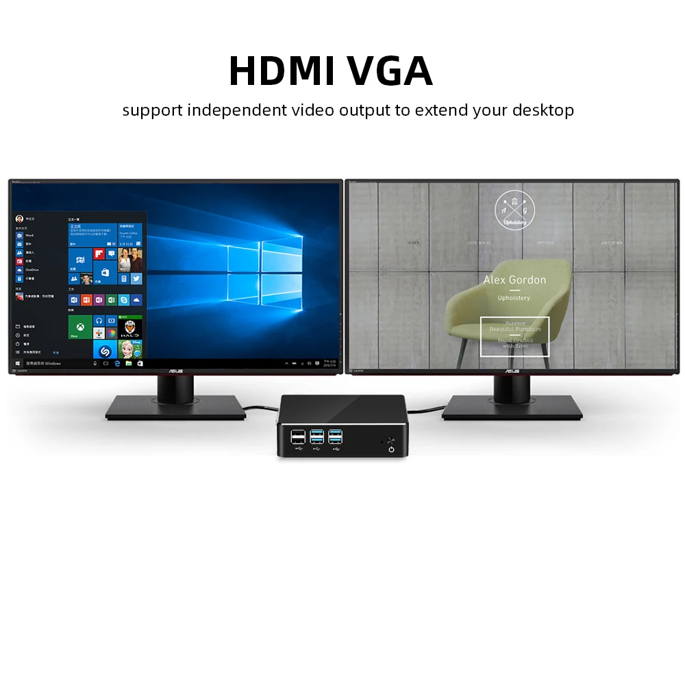 Мини ПК Intel Core i7 7500U i5 7200U i3 7100U Windows 10 Linux HDMI VGA 300 Мбит/с WiFi Gigabit Ethernet 6x USB HTPC|mini pc